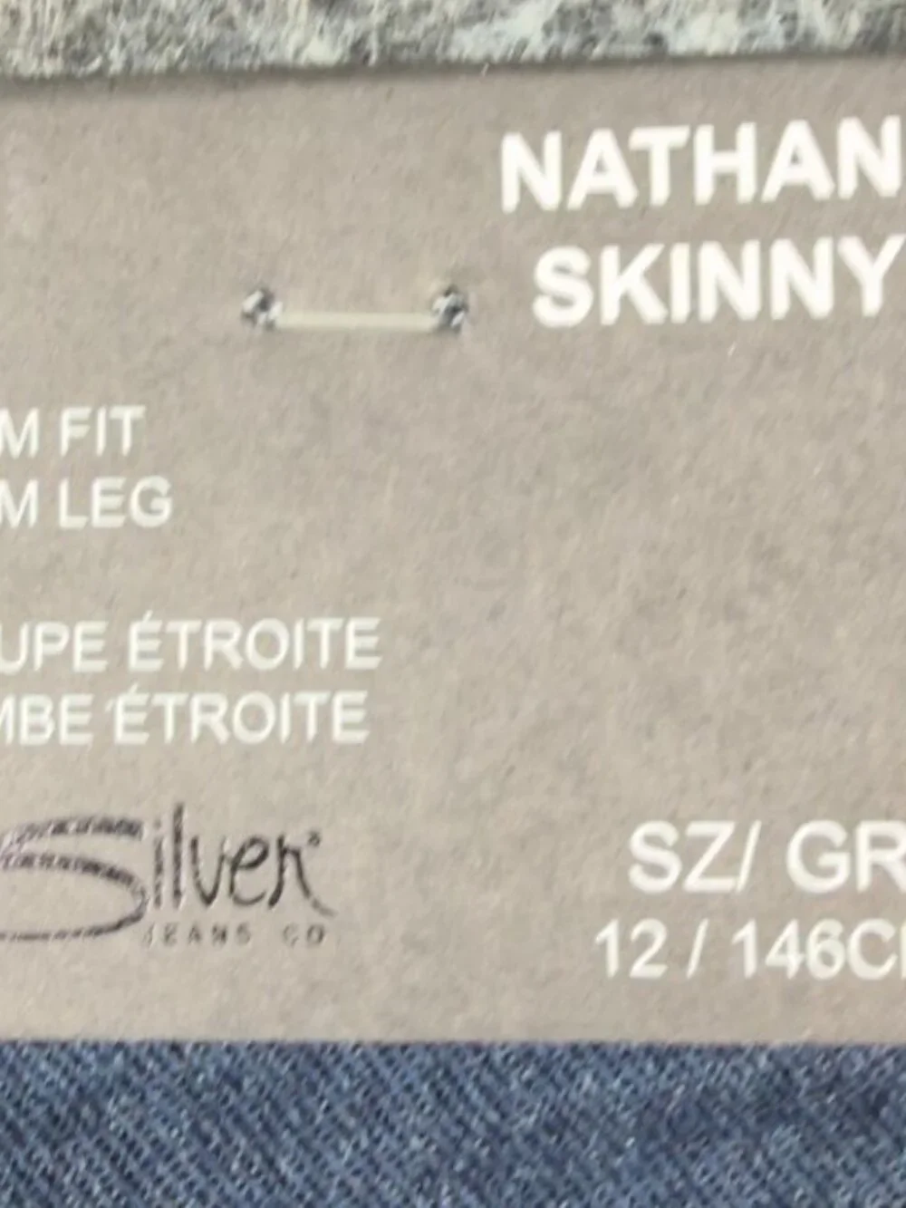 Silver Jeans Nathan Skinny Jeans Boys 12 Dark Wash Stretch Denim NWT